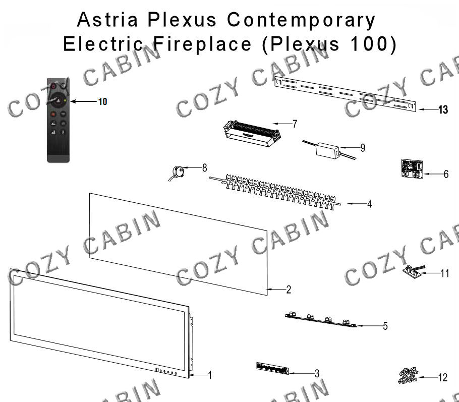 Astria Plexus Contemporary Electric Fireplace (Plexus 100) #Plexus100